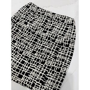 Vintage Ilyse Hart Ltd Wrap Skirt Womens 8 Black/White Lined Pencil‎ City Career